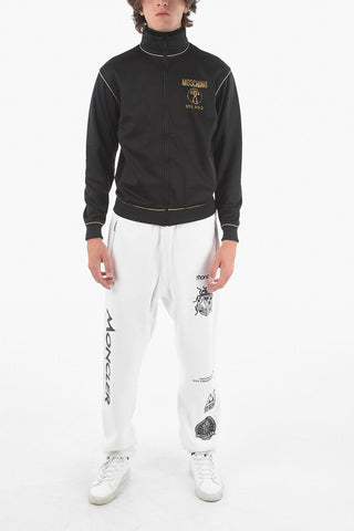COUTURE! Felpa Full zip in Jersey con Logo in Rilievo in Lettering