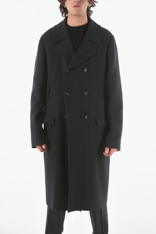 Double Breasted Virgin Wool DAIMLER Coat With Flap Pockets