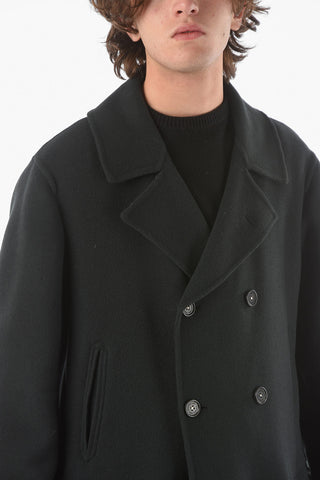 Double Breasted Virgin Wool DAIMLER Coat With Flap Pockets