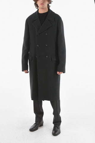 Double Breasted Virgin Wool DAIMLER Coat With Flap Pockets