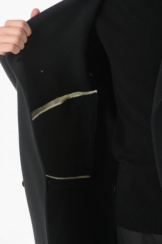Double Breasted Virgin Wool DAIMLER Coat With Flap Pockets