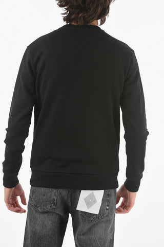 Felpa in Cotone Garzato con Stampa in Velour