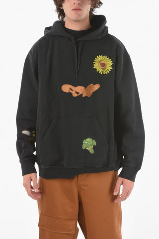 Hooded VEGGIE SAUNA Sweatshirt with Embroideries