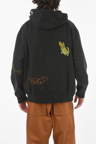Hooded VEGGIE SAUNA Sweatshirt with Embroideries