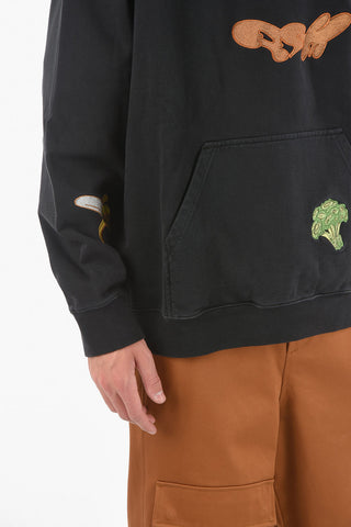 Hooded VEGGIE SAUNA Sweatshirt with Embroideries