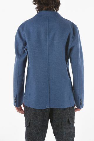 Blazer Sfoderato Sartoriale in Misto Lana Vergine con Revers a Lancia