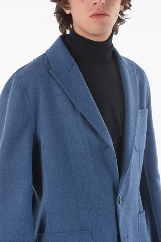 Blazer Sfoderato Sartoriale in Misto Lana Vergine con Revers a Lancia