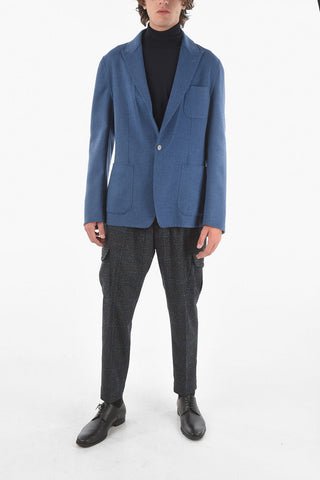 Blazer Sfoderato Sartoriale in Misto Lana Vergine con Revers a Lancia