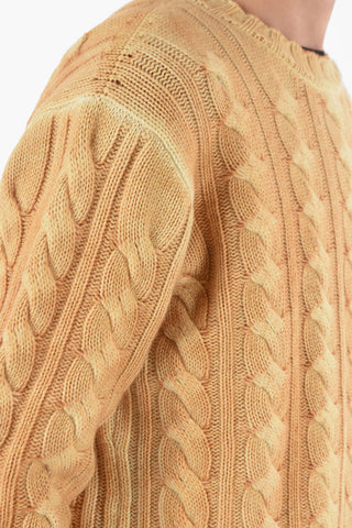 Crewneck Braided Wool Cashmere Blend Jumper