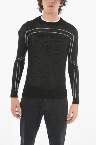 Printed Crewneck Wool Sweater