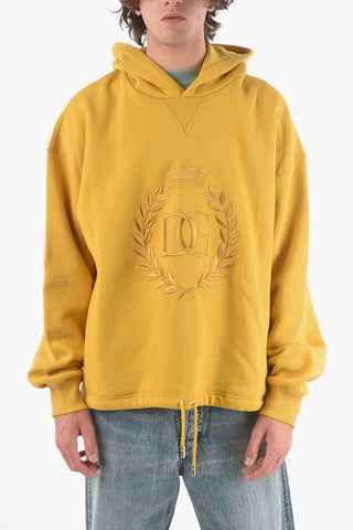 Waist Drawstring Embroidered Logo Hoodie