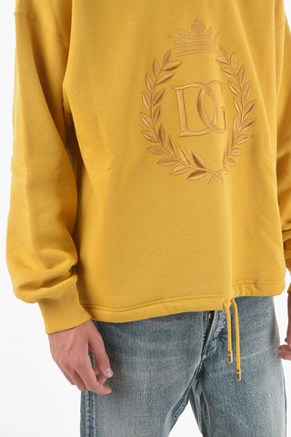 Waist Drawstring Embroidered Logo Hoodie