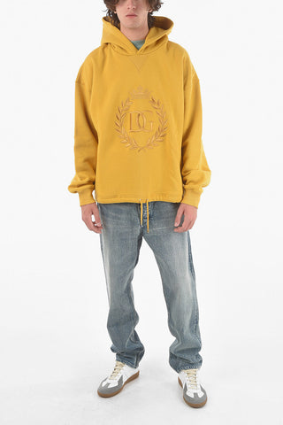 Waist Drawstring Embroidered Logo Hoodie