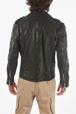 Giubbotto Biker in Pelle Skinny Fit