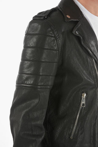 Giubbotto Biker in Pelle Skinny Fit