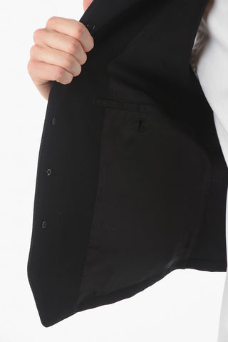 POUR HOMME Virgin Wool Lined Hooded Vest with Two Pockets