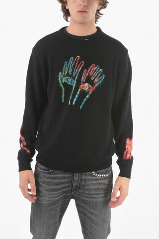 Printed Crewneck Merin Wool Blend Sweater