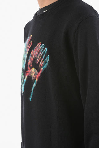Printed Crewneck Merin Wool Blend Sweater