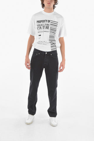 Straight Fit 5 Pockets Jeans 18 cm
