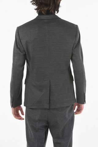 Blazer Sfoderato in Lana Vergine e Lino con Revers Classico