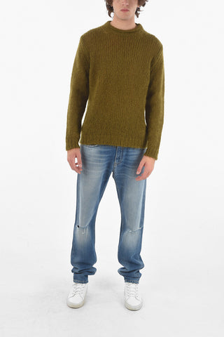 Crewneck Mohair Wool Blend Sweater