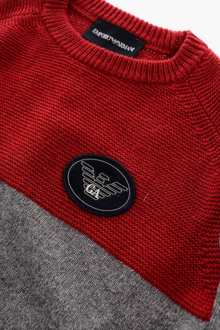 EMPORIO Two-Tone Crew-neck Sweater