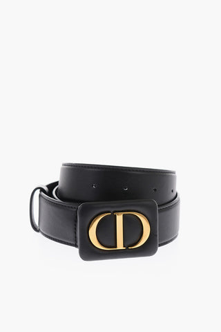 35mm Leather Basic BOBBY Belt with Golden Monogram