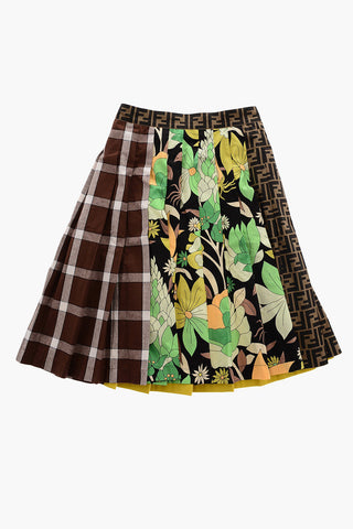 Multi Patterned Pleated Skirt with Side Closure
