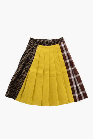 Multi Patterned Pleated Skirt with Side Closure