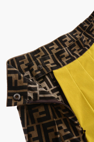 Multi Patterned Pleated Skirt with Side Closure