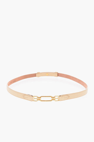 20mm Textured Leather VESTIGE Belt with Golden Logo
