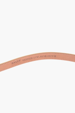 20mm Textured Leather VESTIGE Belt with Golden Logo