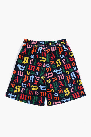 Shorts a 2 Tasche con Stampa Monogram all Over
