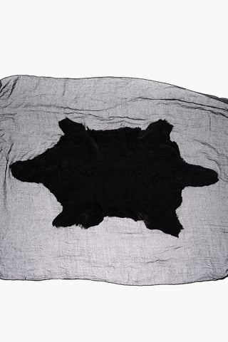Cashmere Blend Scarf with Faux Fur Application