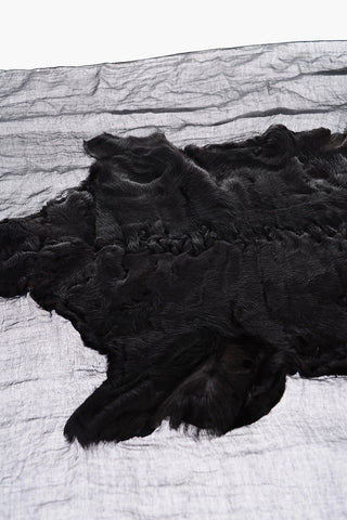 Cashmere Blend Scarf with Faux Fur Application