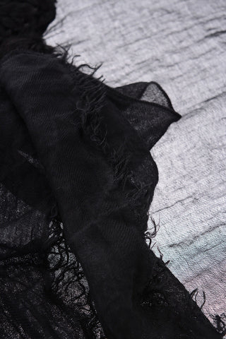 Cashmere Blend Scarf with Faux Fur Application