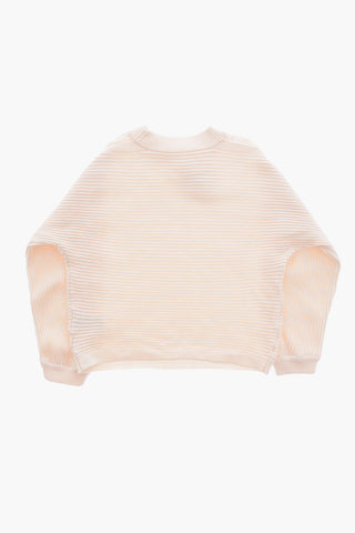 Ribbed Crew-Neck Sweater with Macrame' Lace Side Detail