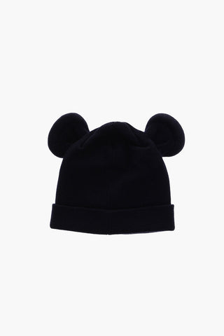Ribbed Virgin Wool Beanie with Ears
