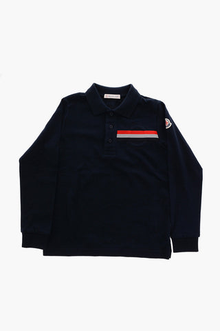 Long Sleeve 3-Buttons Polo Shirt with Embossed Logo
