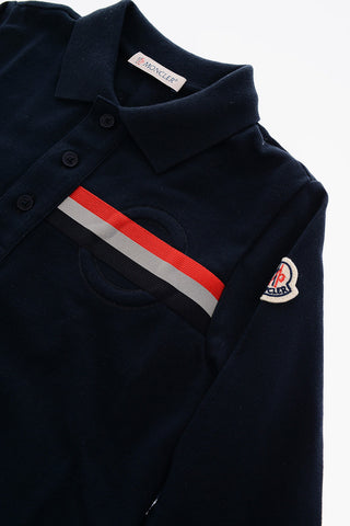 Polo A 3 Bottoni Manica Lunga con Logo in Rilievo