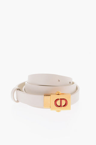 20mm Leather Silm Fit Belt with Logo and Golden Closure