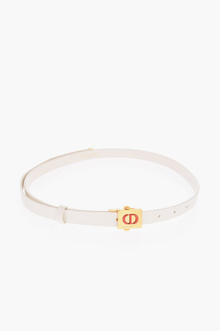 20mm Leather Silm Fit Belt with Logo and Golden Closure