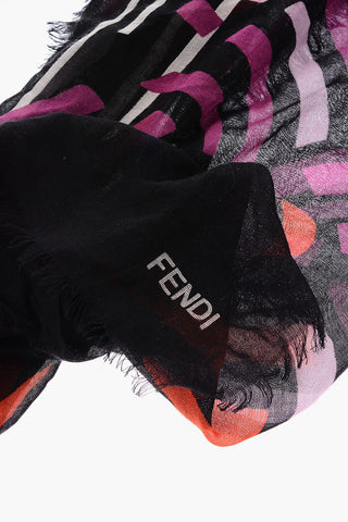 Sciarpa in Cashmere e Seta con Dettaglio in Vera Pelliccia