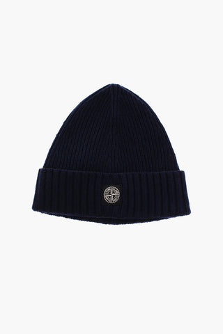Ribbed Beanie with Logo Embroidery on The Front