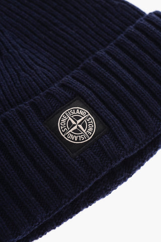 Ribbed Beanie with Logo Embroidery on The Front