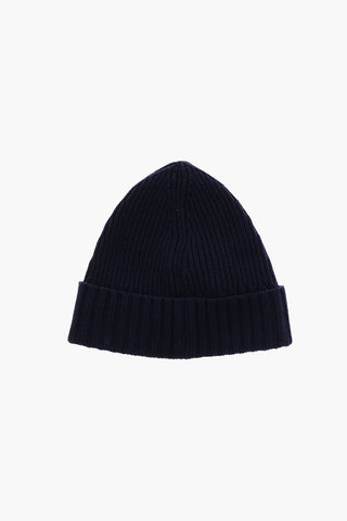 Ribbed Beanie with Logo Embroidery on The Front