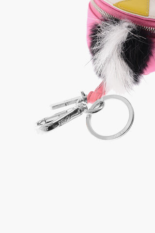 Charm per Borsa in Pelle e Tessuto a Forma di Zainetto