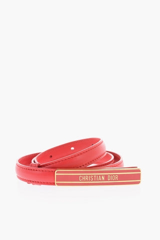 20mm Leather Silm Fit Belt with Logo and Golden Closure