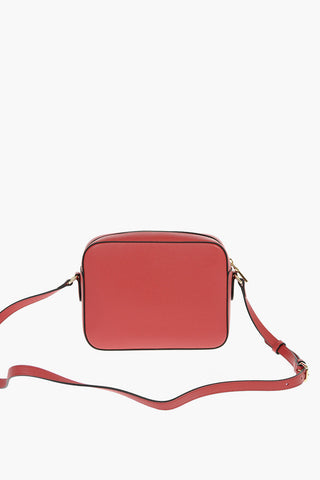 LOVE Textured Faux Leather Camera Bag with Golden Magnetic Closure