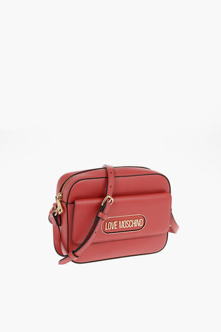 LOVE Textured Faux Leather Camera Bag with Golden Magnetic Closure